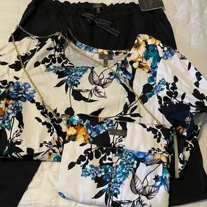 Gorgeous NWT Large Jaanuu scrub Set- Top, Pants, and work purse